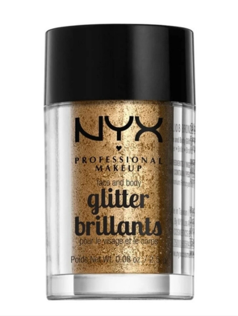 4 x NYX Glitter Brilliants Face & Body Glitter, GLI 08 Bronze